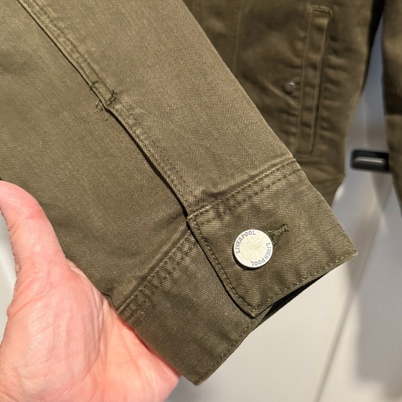 Liverpool Olive Green Night Button Front Trucker Denim Jacket Stretch Medium - Picture 5 of 9